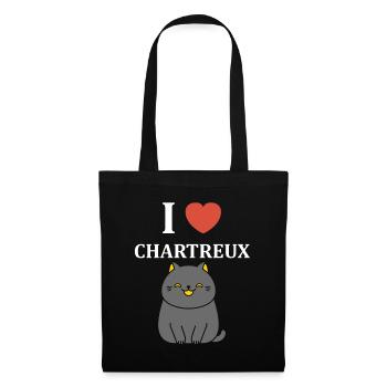 Humour chat chartreux - Sac en tissu - noir - Devant