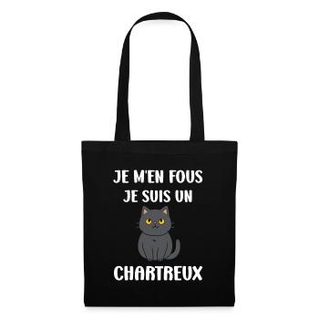 Humour chat chartreux - Sac en tissu - noir - Devant