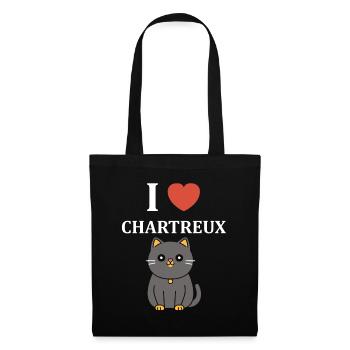 Humour chat chartreux - Sac en tissu - noir - Devant