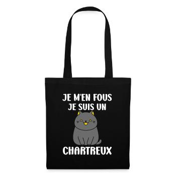 Humour chat chartreux - Sac en tissu - noir - Devant