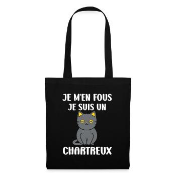 Humour chat chartreux - Sac en tissu - noir - Devant