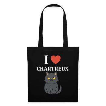 Humour chat chartreux - Sac en tissu - noir - Devant
