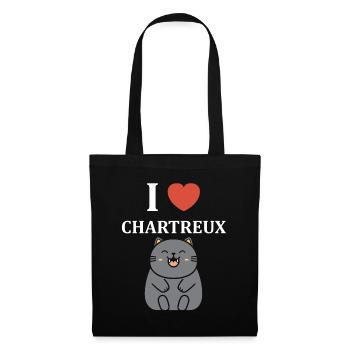 Humour chat chartreux - Sac en tissu - noir - Devant