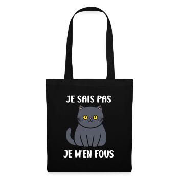 Humour chat chartreux - Sac en tissu - noir - Devant
