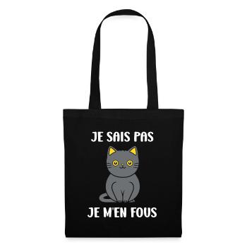 Humour chat chartreux - Sac en tissu - noir - Devant