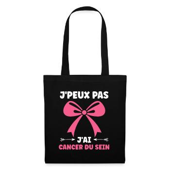 Sensibilisation cancer du sein - Sac en tissu - noir - Devant