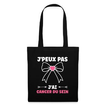 Sensibilisation cancer du sein - Sac en tissu - noir - Devant