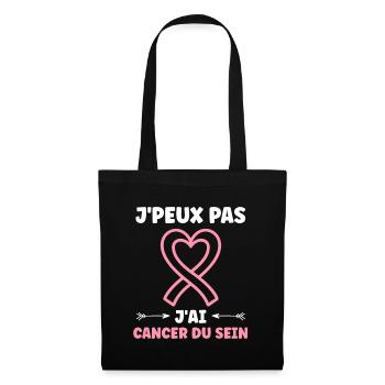 Sensibilisation cancer du sein - Sac en tissu - noir - Devant