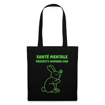 sensibilisation santé mentale - Sac en tissu - noir - Devant