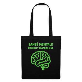 sensibilisation santé mentale - Sac en tissu - noir - Devant
