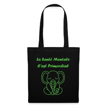 sensibilisation santé mentale - Sac en tissu - noir - Devant