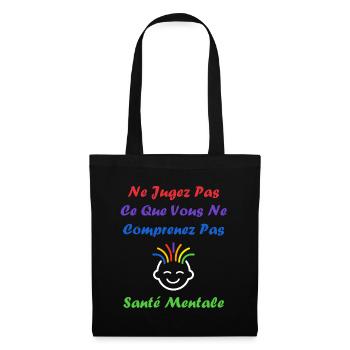 sensibilisation santé mentale - Sac en tissu - noir - Devant