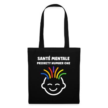 sensibilisation santé mentale - Sac en tissu - noir - Devant
