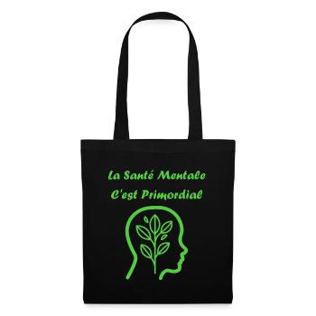 sensibilisation santé mentale - Sac en tissu - noir - Devant