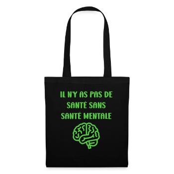 sensibilisation santé mentale - Sac en tissu - noir - Devant