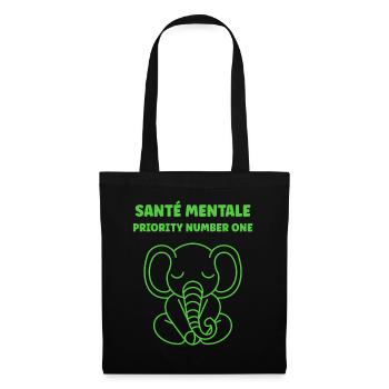 sensibilisation santé mentale - Sac en tissu - noir - Devant