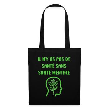 sensibilisation santé mentale - Sac en tissu - noir - Devant