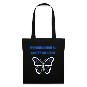 Sensibilisation au cancer du côlon - Sac en tissu - noir - Devant