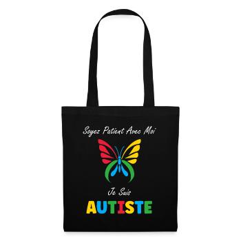 Soyez patient avec moi je suis autiste - Sac en tissu - noir - Devant