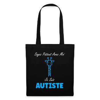 sensibilisation à l'autisme autiste - Sac en tissu - noir - Devant