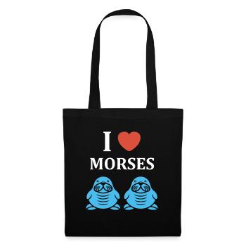 Animal humour Morse - Sac en tissu - noir - Devant