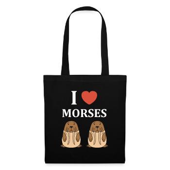 Animal humour Morse - Sac en tissu - noir - Devant