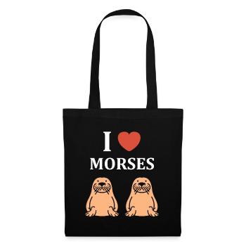 Animal humour Morse - Sac en tissu - noir - Devant