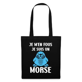 Animal humour Morse - Sac en tissu - noir - Devant