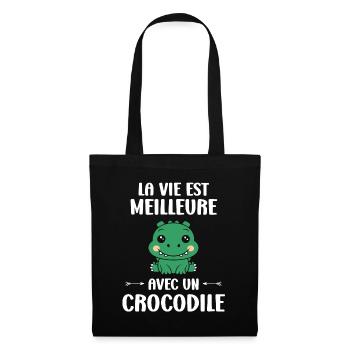 Humour Crocodile - Sac en tissu - noir - Devant