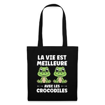 Humour Crocodile - Sac en tissu - noir - Devant