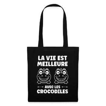 Humour Crocodile - Sac en tissu - noir - Devant
