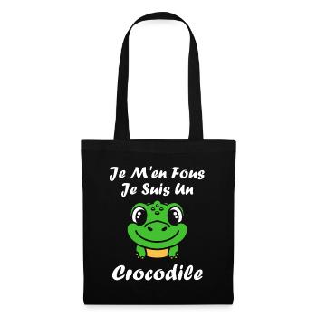 Humour Crocodile - Sac en tissu - noir - Devant
