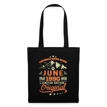 Juin 1990 Original Nées En Juin 1990 Anniversaire - Sac en tissu - noir - Devant