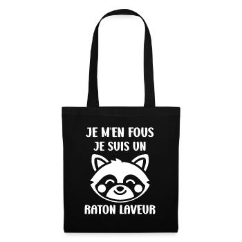 Humour Raton laveur - Sac en tissu - noir - Devant