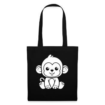 Singe Saïmiri - Sac en tissu - noir - Devant