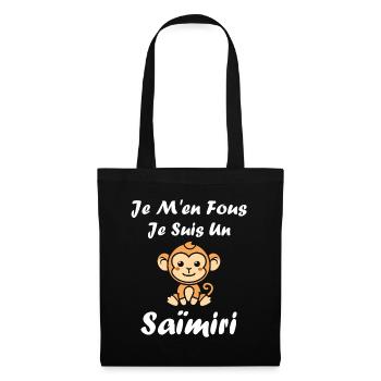 Singe Saïmiri - Sac en tissu - noir - Devant