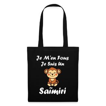 Singe Saïmiri - Sac en tissu - noir - Devant