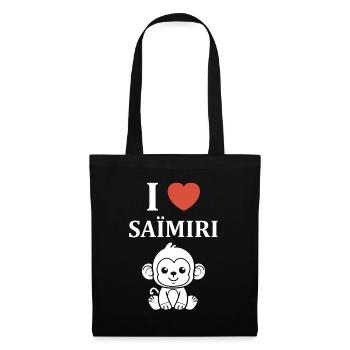 Singe Saïmiri - Sac en tissu - noir - Devant