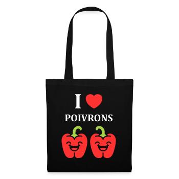 Humour poivron - Sac en tissu - noir - Devant