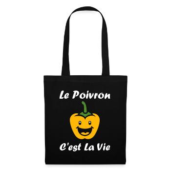 Humour poivron - Sac en tissu - noir - Devant