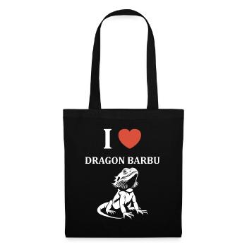 Dragon barbu - Sac en tissu - noir - Devant