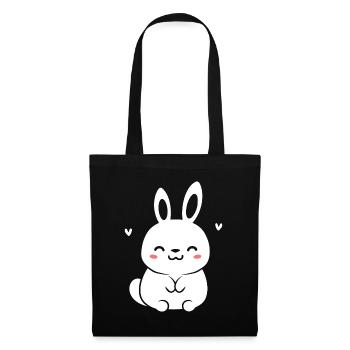 Kleiner Baby-Hase - Stoffbeutel - Schwarz - Vorne