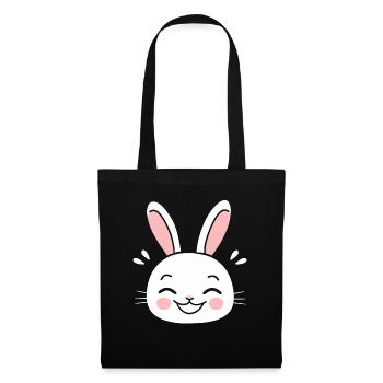 Kleiner Baby-Hase - Stoffbeutel - Schwarz - Vorne