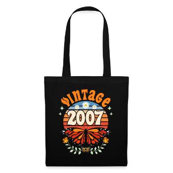 Papillon Année 2007 Femme 18 Ans Anniversaire - Sac en tissu - noir - Devant