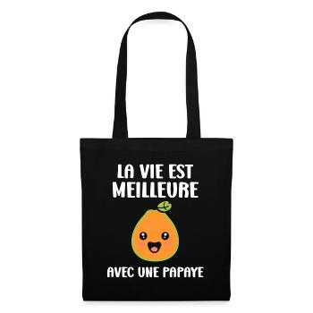 Papaye - Sac en tissu - noir - Devant