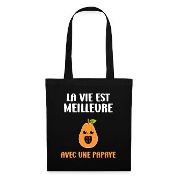 papaye - Sac en tissu - noir - Devant