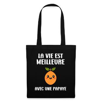 Papaye - Sac en tissu - noir - Devant