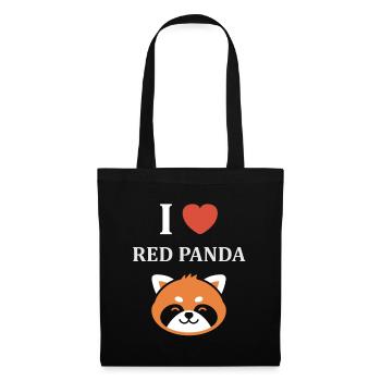 Panda roux - Sac en tissu - noir - Devant