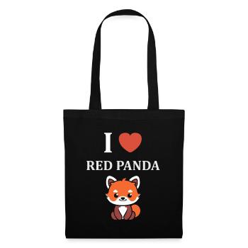 Panda roux - Sac en tissu - noir - Devant
