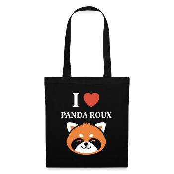 Panda roux - Sac en tissu - noir - Devant